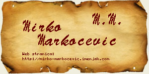 Mirko Markočević vizit kartica